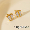 304 Stainless Steel Exaggerated Footprint Stud Earrings BU6703-2-3