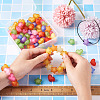 100Pcs 2 Style Frosted Acrylic Beads FACR-BT0001-01-6