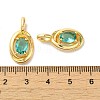 Brass Micro Pave Dark Cyan Cubic Zirconia Pendants KK-H461-02G-3