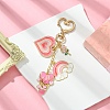 Heart Hot Air Balloon Alloy Enamel Pendant Decoration HJEW-YW00075-01-1