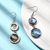 Brass Natural Abalone Shell Dangle Earrings EJEW-F388-01F-P-3
