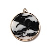 Natural Black & White Agate Pendants G-A213-01G-08-1