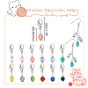 120Pcs 12 Colors Round Glass Pendant Stitch Markers HJEW-NB00017-2