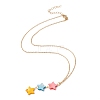 Natural Shell Star Pendant Necklace with 304 Stainless Steel Chains for Women NJEW-C016-11G-2
