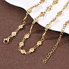 5.5MM 304 Stainless Steel Flower Link Chain Necklaces NJEW-P346-01G-2