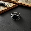 304 Stainless Steel with Glass Finger Rings for Men FS-WGAAEBE-06-2