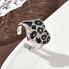 Brass Micro Pave Cubic Zirconia Cuff Rings RJEW-H256-07P-1