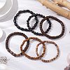 6Pcs Natural Coconut & Wood Beads Bracelets BJEW-JB11391-2