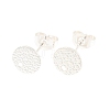 304 Stainless Steel Stud Earring Findings STAS-O119-15B-S-1