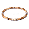 Natural Picture Jasper Beads Stretch Bracelets for Women Men PW-WG6A9BA-09-1