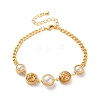 Brass Link Bracelets for Women BJEW-P342-11G-1