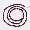 Faceted Rondelle Natural Garnet Bead Strands G-I156-08-2