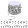10M 304 Stainless Steel Heart Link Chains STAS-SZ0003-37-1