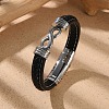 Braided Microfiber Leather Cord Bracelets for Men BJEW-Z081-07P-01-2