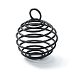 Carbon Steel Spiral Bead Cage Pendants IFIN-WH0027-47B-EB-1