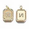 Brass Micro Pave Clear Cubic Zirconia Pendants KK-S356-234N-G-NF-2
