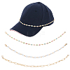 1 Set 3 Styles Iron Hat Chain with Lobster Claw Clasp HJEW-CN0001-31C-1