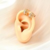 Brass Micro Pave Clear Cubic Zirconia Cuff Earrings EJEW-F370-29G-2