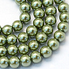 Baking Painted Pearlized Glass Pearl Round Bead Strands HY-Q003-4mm-49-1