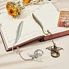 Gorgecraft 3Pcs 2 Style Pterosaur with Feather Luminous Zinc Alloy Bookmarks AJEW-GF0003-79-6