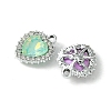 UV Plating Alloy with Mixed Color Glass Rhinestone Pendants FIND-B039-05P-2