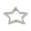 Rack Plating Brass Micro Pave Cubic Zirconia Connector Charms KK-G515-42P-01-2