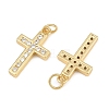 Brass Micro Pave Clear Cubic Zirconia Pendants CU-CBADC6C-06G-01-2