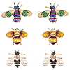 6Pcs 3 Styles Bees Enamel Pins JEWB-FH0002-58-1
