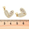 Brass Pave Clear Cubic Zirconia Pendants KK-U009-05I-G-3