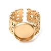 Woven Bezel 304 Stainless Steel Cuff Ring Components SA-CBAD8FA-01G-03-2
