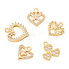 5Pcs 5 Styles Brass Micro Pave Cubic Zirconia Pendants KK-TA0002-99-2