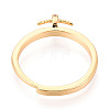 Brass Micro Pave Cubic Zirconia Cup Peg Ring Settings KK-T076-07G-3