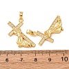 Brass Micro Pave Clear Cubic Zirconia Pendants CU-CBAF45D-01G-3