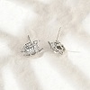 Brass Micro Pave Clear Cubic Zirconia Stud Earrings EJEW-R016-26P-07-3