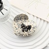 Heart with Bowknot Cellulose Acetate(Resin) Claw Hair Clips PW-WG50019-02-1