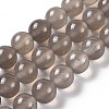 Natural Grey Agate Beads Strands G-G067-8mm-1-1