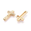 Religion Brass Micro Pave Clear Cubic Zirconia Beads KK-T080-90G-2