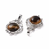 Natural Tiger Eye Pendants G-P496-05P-14-3