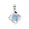 Pure Silver Cubic Zirconia Pendants STER-S008-01B-P-1