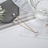 Alloy & Round Imitation Pearl Tassel Chain Cuff Crawler Climber Cartilage Earrings FS-WG06E18-01-4