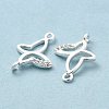 Rack Plating Brass Micro Pave Clear Cubic Zirconia Connector Charms KK-E081-04S-4