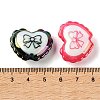 UV Plating Printed Opaque Acrylic European Beads AC-CBAEAA8-17-3