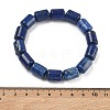 Column Dyed Natural Lapis Lazuli Beads Stretch Bracelets for Women Men BJEW-A148-01A-15-5
