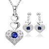 Trendy Silver Plated Brass Cubic Zirconia Bridal Party Jewelry Sets SJEW-BB09539-1