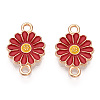 Zinc Alloy Enamel Sunflower Connector Charms ENAM-E011-01KCG-03-3