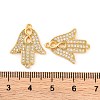Brass Micro Pave Clear Cubic Zirconia Pendants KK-U017-06A-G-3