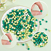 500Pcs Rubberized Style Imitated Silicone Acrylic Beads MACR-SP0001-07E-6