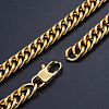 Men's 304 Stainless Steel Cuban Link Chain Bracelets BJEW-T015-01A-18-G-2