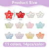 154Pcs 11 Colors Baking Paint Handmade Lampwork Bead Caps LAMP-DC0001-29-2