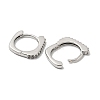 Brass Micro Pave Clear Cubic Zirconia Hoop Earrings EJEW-E295-28P-2